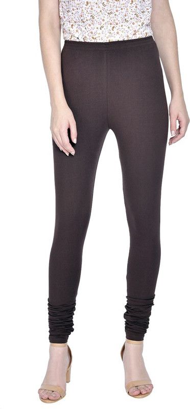 Soultrenz Churidar Length Western Wear Legging  (Brown, Solid)