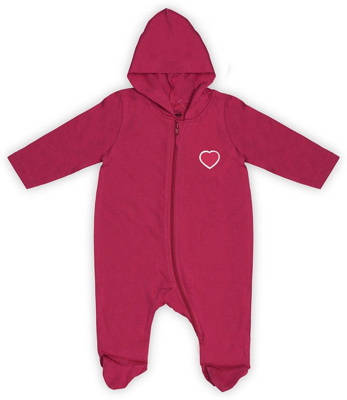Romper For Baby Girls Casual Solid Pure Cotton  (Pink, Pack of 1)