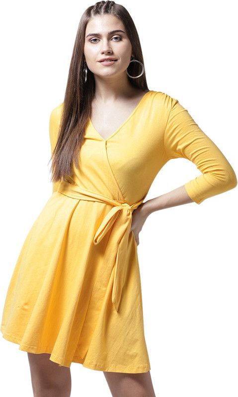 Women Skater Yellow Dress