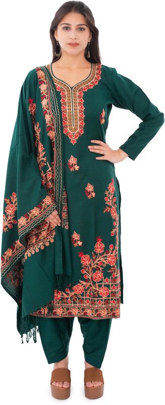 Women Kurta and Salwar Set Wool