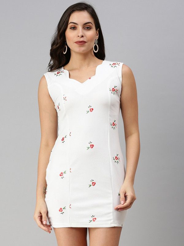 Women Sheath White Dress