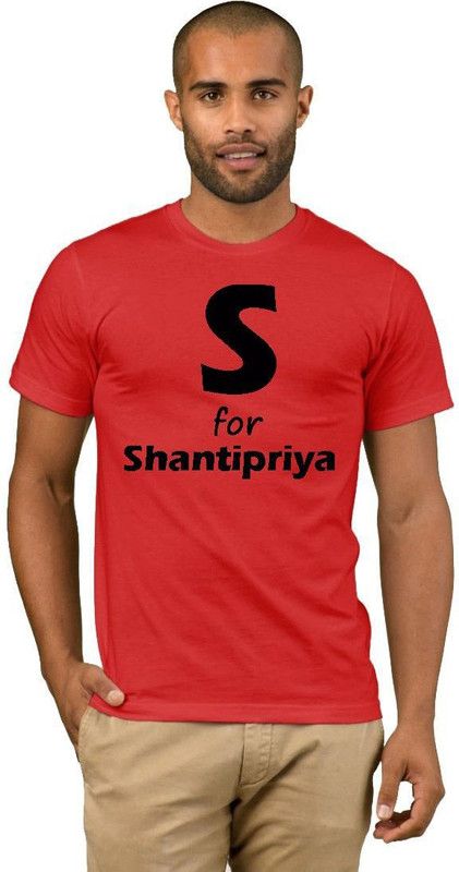Shantipriya College Fashion 30 Men Printed Round Neck Cotton Blend Red T-Shirt