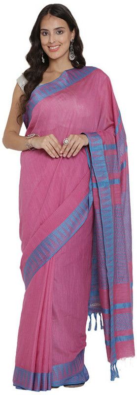 Woven Bollywood Handloom Art Silk Saree  (Pink)