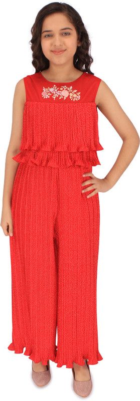 Embroidered Girls Jumpsuit