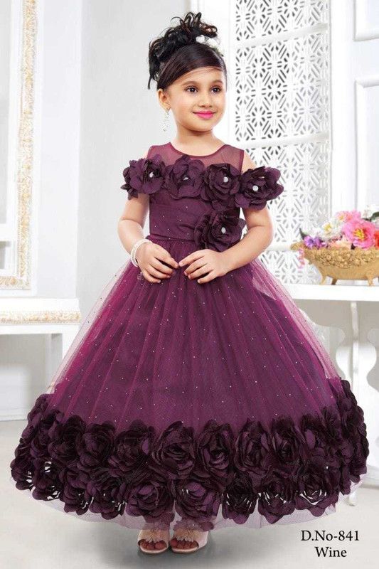 Disney Princess Girls Maxi/Full Length Party Dress  (Purple, Sleeveless)