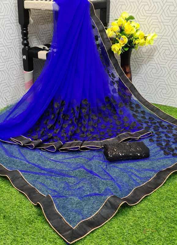Unstitched Net/Lace Salwar Suit Material Embroidered, Embellished