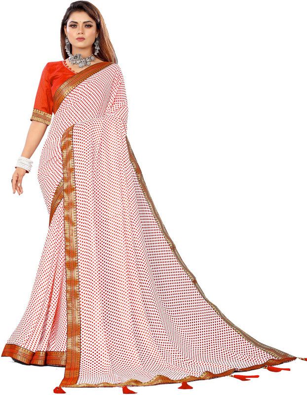 Bollywood Georgette Saree  (Orange, Pink)