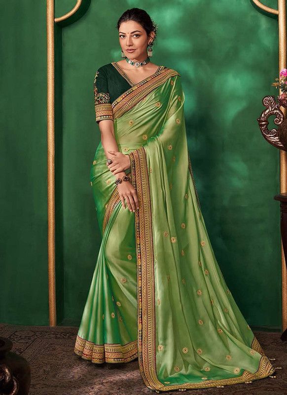Banarasi Art Silk Saree  (Light Green)