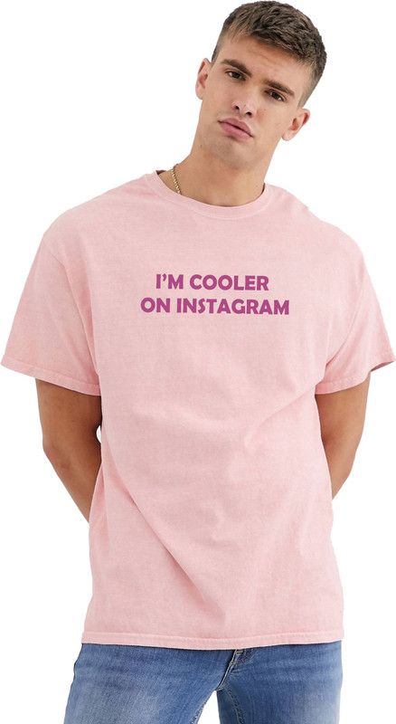 PINK IM COOLER Half Sleeve T-Shirt For Men & Women Men Printed Round Neck Pure Cotton Pink T-Shirt