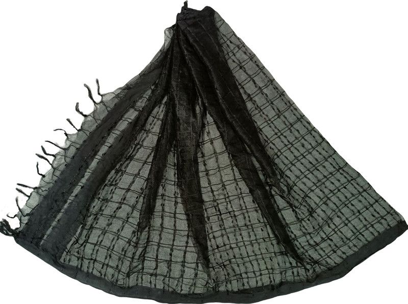 Organza Printed Black Women Dupatta