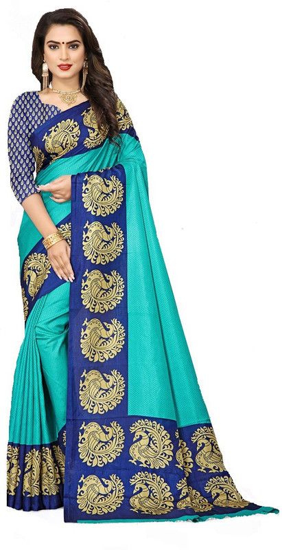 Woven Daily Wear Silk Blend Saree  (Multicolor)