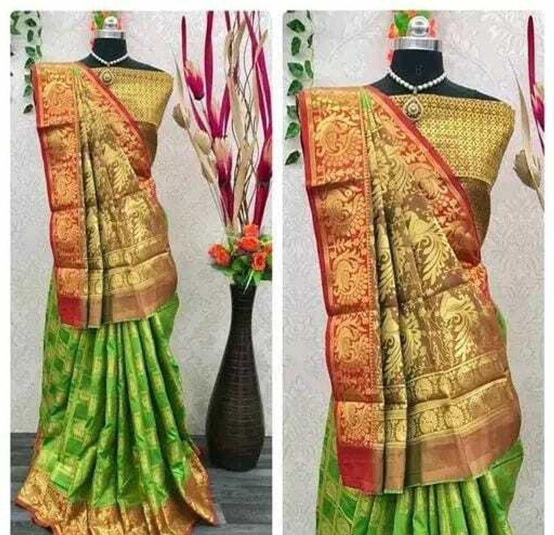Animal Print Banarasi Art Silk Saree  (Multicolor)