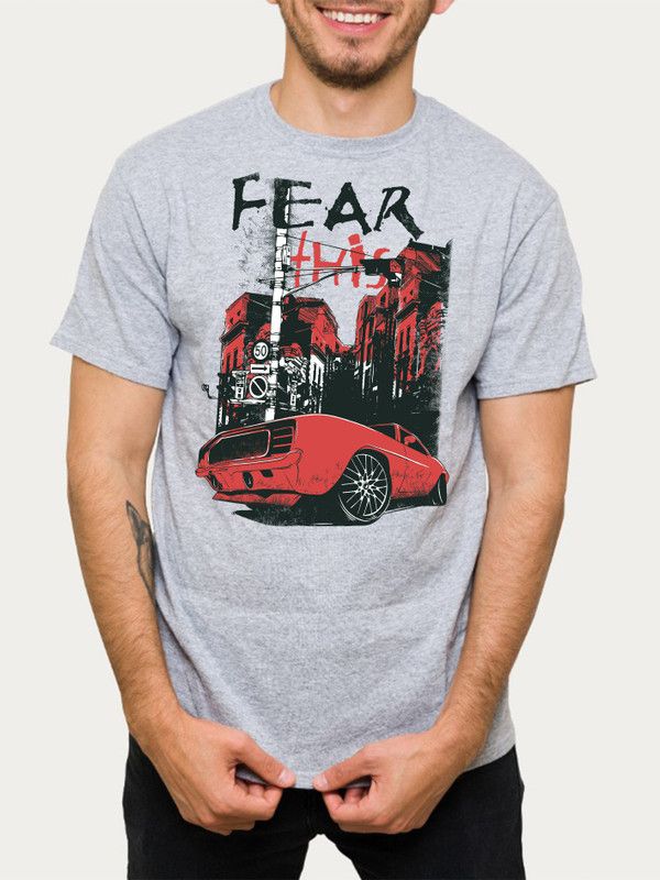 Printed Men's Regular Fit Round Neck Grey Tshirt (Half Sleeve Cotton T-Shirts Men Graphic Print Round Neck Cotton Blend Grey T-Shirt