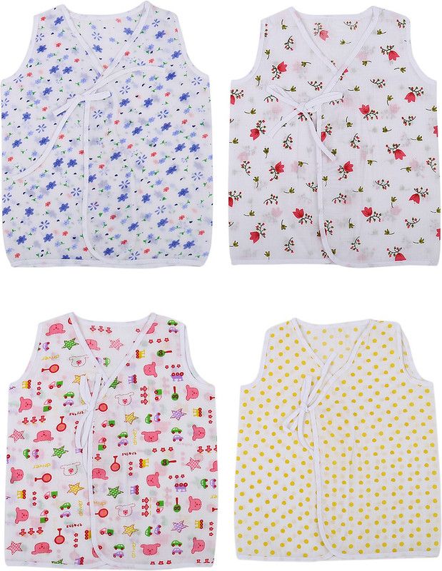 Vest For Baby Boys Cotton Blend  (White)