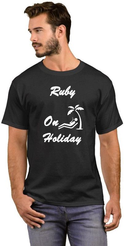 Rohit On Holiday Men Printed Round Neck Cotton Blend White, Black T-Shirt
