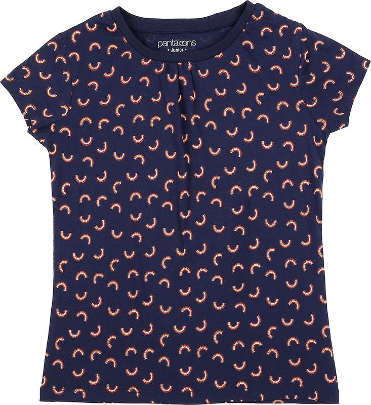 Girls Pure Cotton Top  (Blue, Pack of 1)
