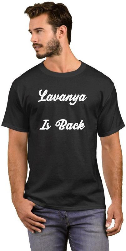 Lavanya Is Back Men Printed Round Neck Cotton Blend White, Black T-Shirt