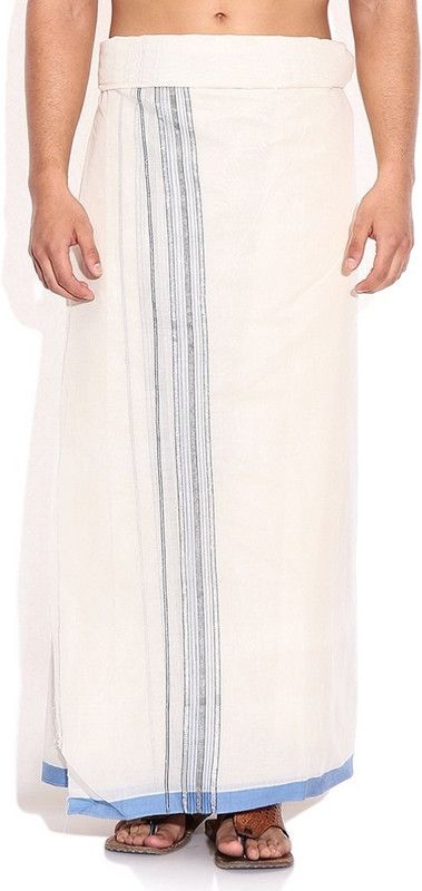 Fashionkiosks Men Dhoti silver Line Striped Men Dhoti