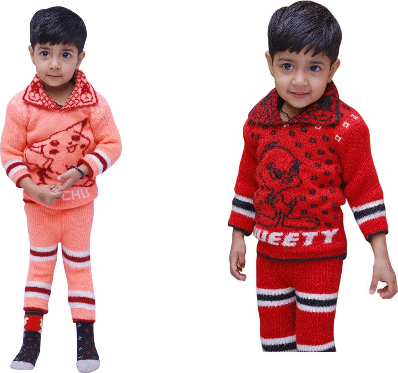 Baby Boys & Baby Girls Tweety Casual Sweater Sweater, Pyjama  (Multicolor)