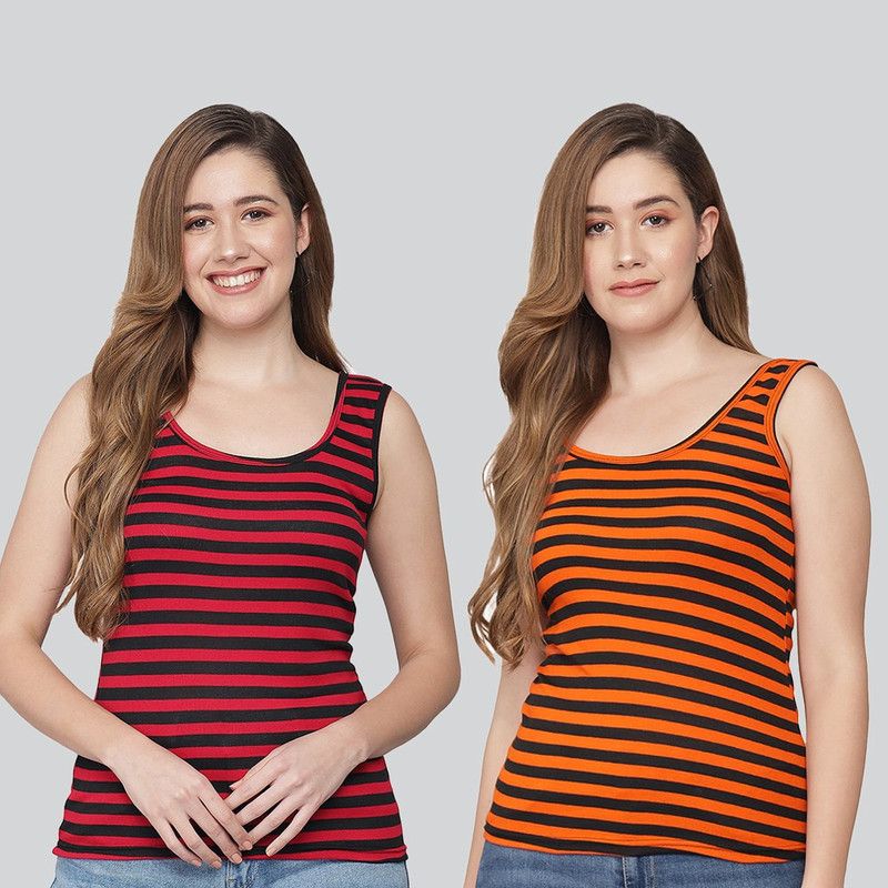 Women Black, Pink, Orange Tank Top/Vest