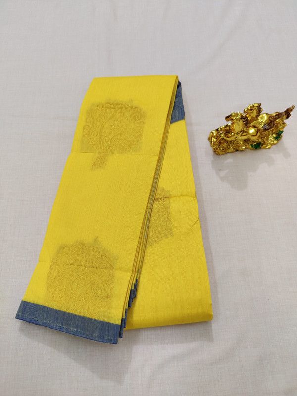 Embellished Kota Doria Cotton Silk Saree  (Cream)