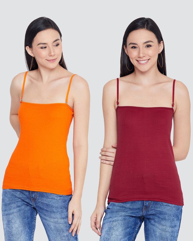 Women Maroon, Orange Camisole