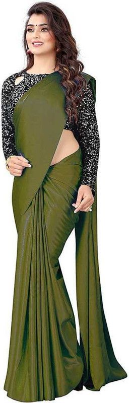 Solid/Plain Bollywood Jacquard Saree  (Purple)