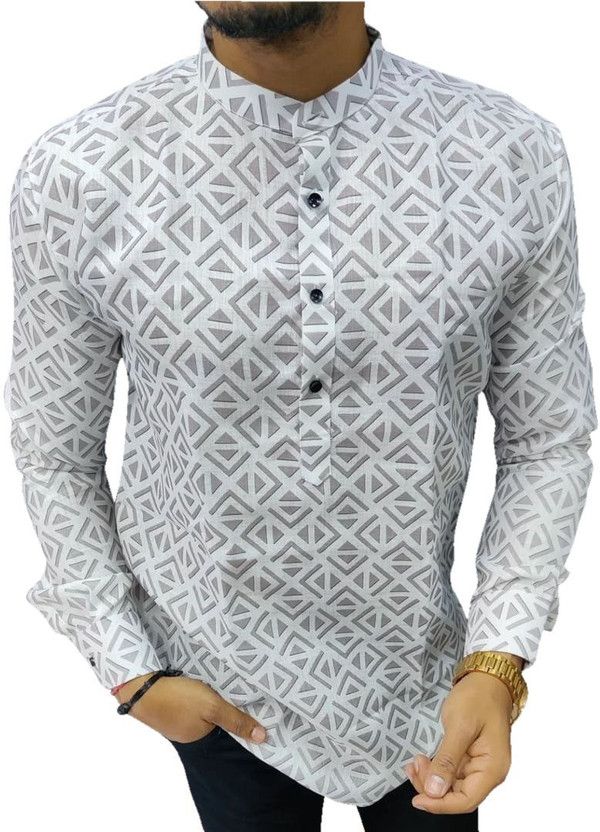 Unstitched Cotton Blend Multi-purpose Fabric Geometric Print