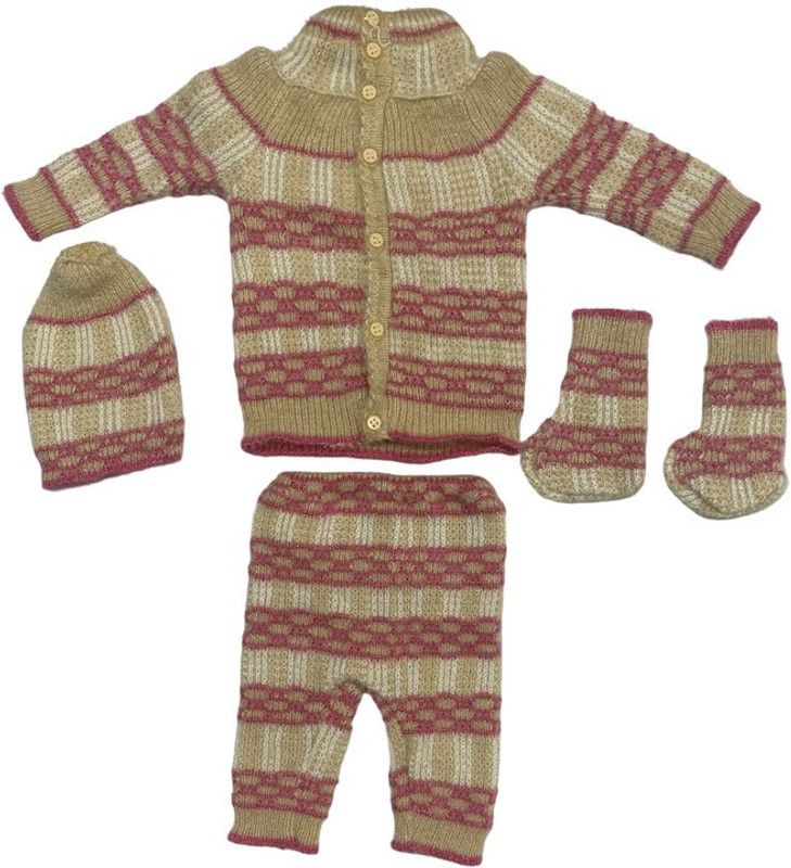 ShopMore Baby Boys & Baby Girls Casual Sweater Pyjama  (Brown)