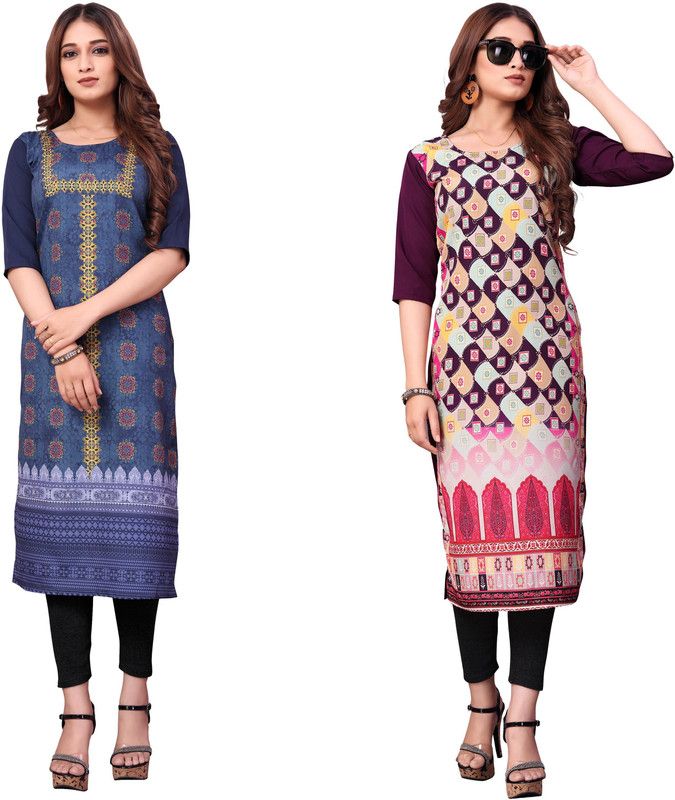 Women Printed Kurta  (Multicolor)