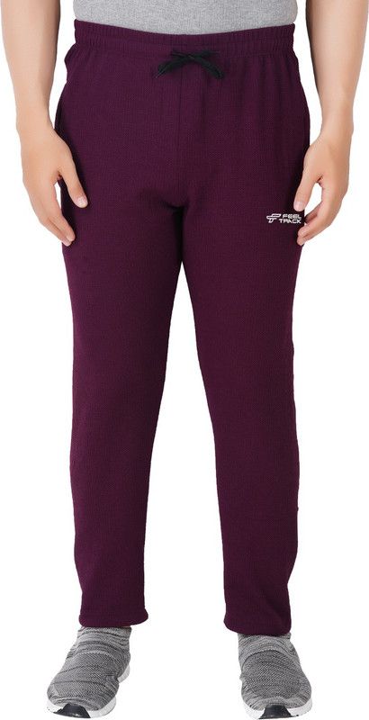 Men Solid Purple Track Pants