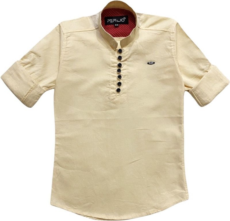 Boys Kurta  (Beige)