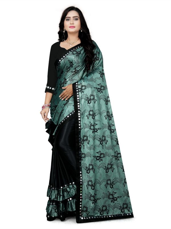 Self Design Daily Wear Lycra Blend Saree  (Green)