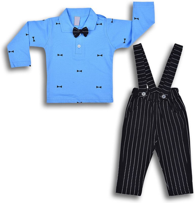 Baby Boys Casual T-shirt Pant  (Blue)