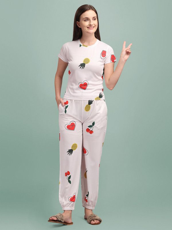 Women Solid Multicolor Night Suit Set