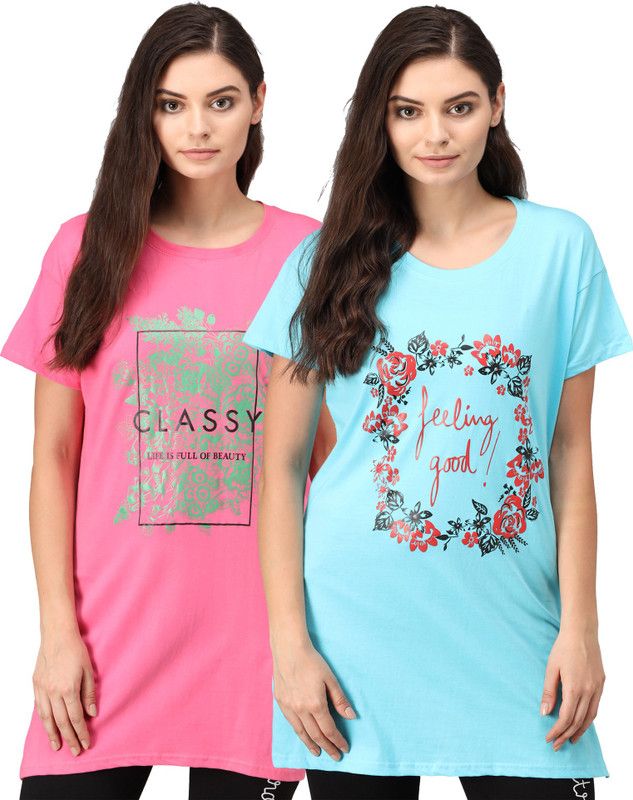 Pack of 2 Formal Regular Sleeves Solid Women Multicolor Top