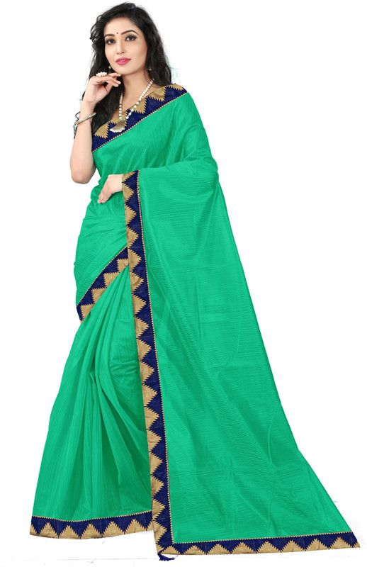 Self Design Fashion Art Silk Saree  (Green)