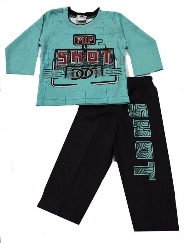 Baby Boys & Baby Girls Casual T-shirt Track Pants  (Blue)