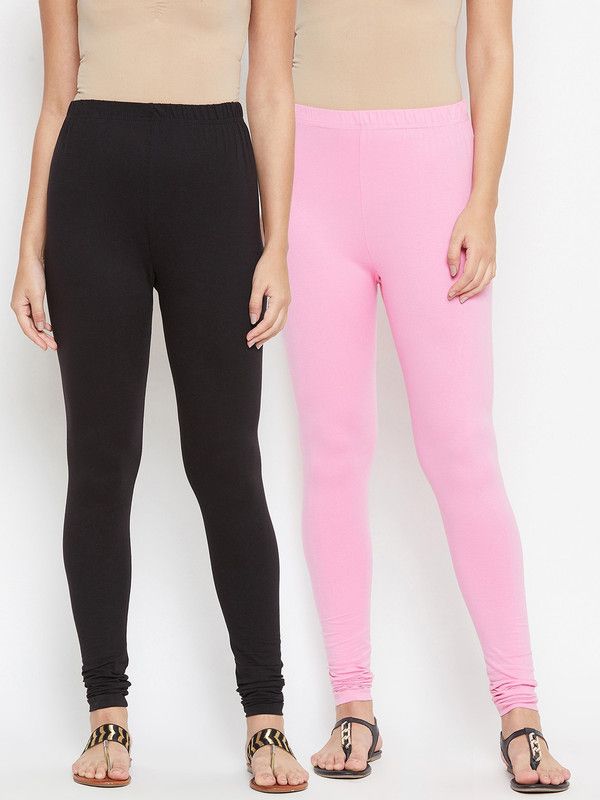 AINE Churidar Length Western Wear Legging  (Black, Solid)