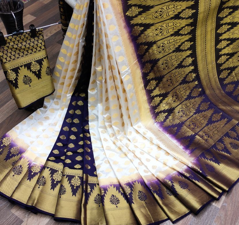 Dyed Banarasi Nylon Saree  (Pack of 2, Multicolor)