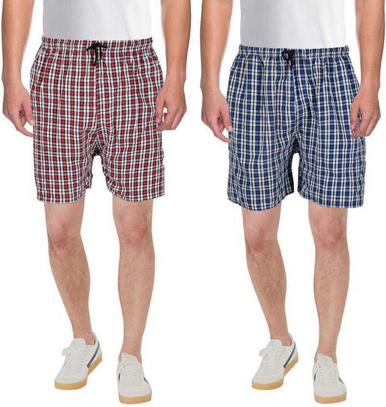 Pack of 2 Self Design Men Multicolor Regular Shorts