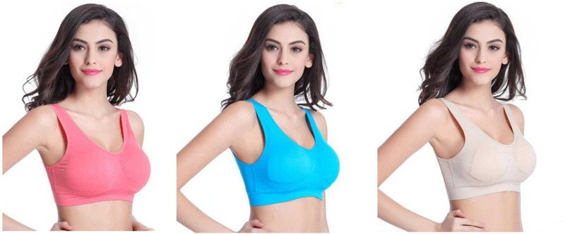 Pack of 3 Women Sports Non Padded Bra  (Pink, Blue, Beige)