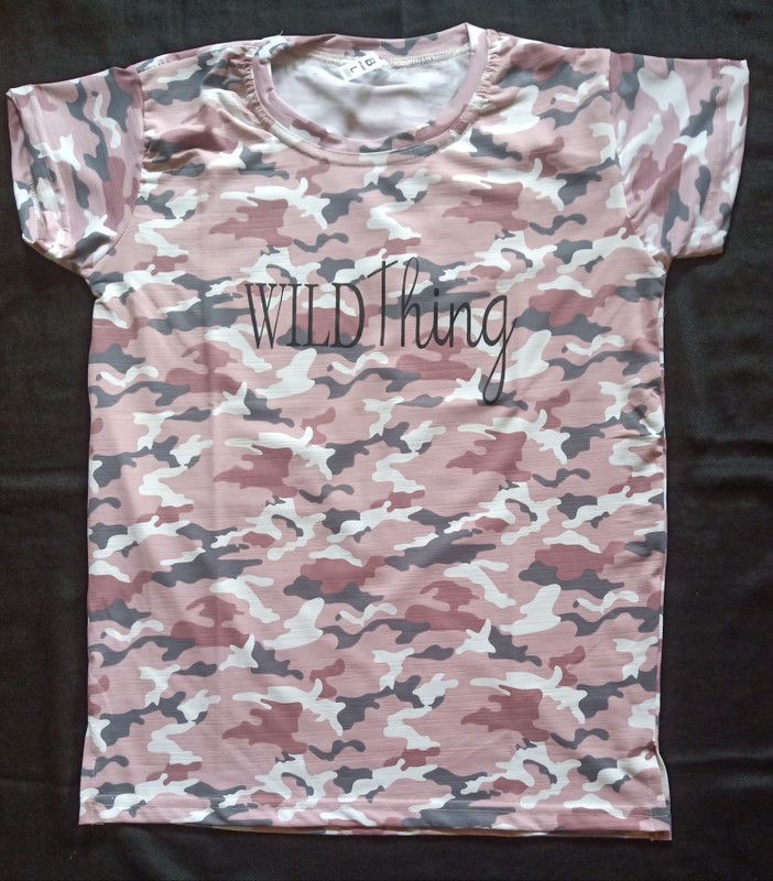 Printed, Military Camouflage Women Pink T-Shirt