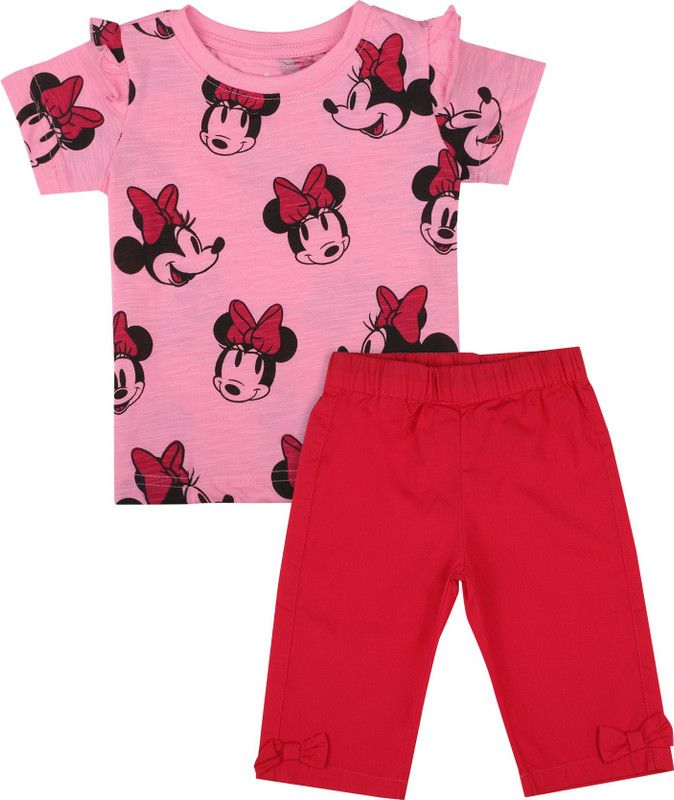 Baby Girls Minnie Casual Top Capri  (Multicolor)