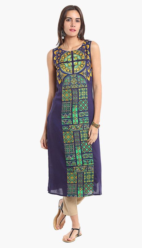 Women Embroidered Viscose Rayon Straight Kurta  (Light Blue)