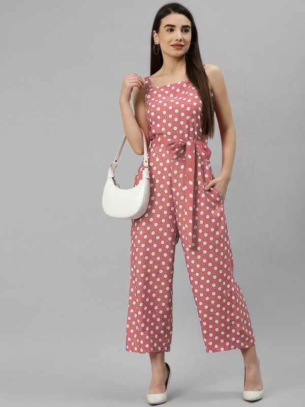 Polka Print Women Jumpsuit