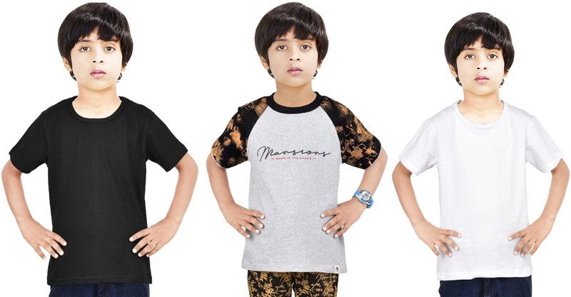 Boys Casual T-shirt T-shirt  (Multicolor)