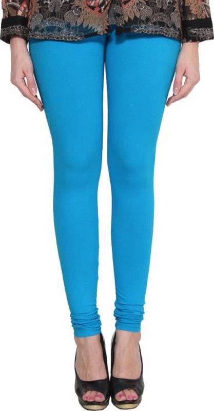 KEX Churidar Western Wear Legging  (Light Blue, Solid)