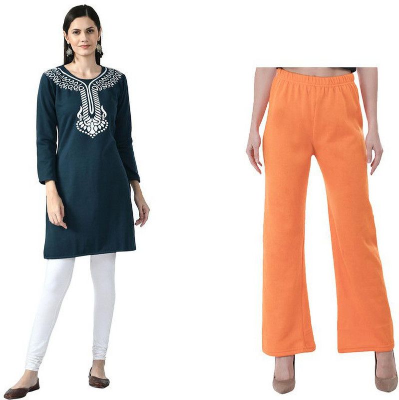 Pack of 2 Women Printed Wool A-line Kurta  (Multicolor)
