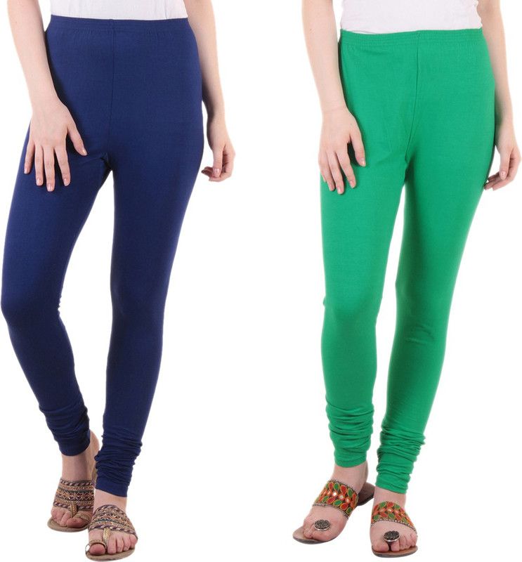 DIAZ Ethnic Wear Legging  (Green, Blue, Solid)